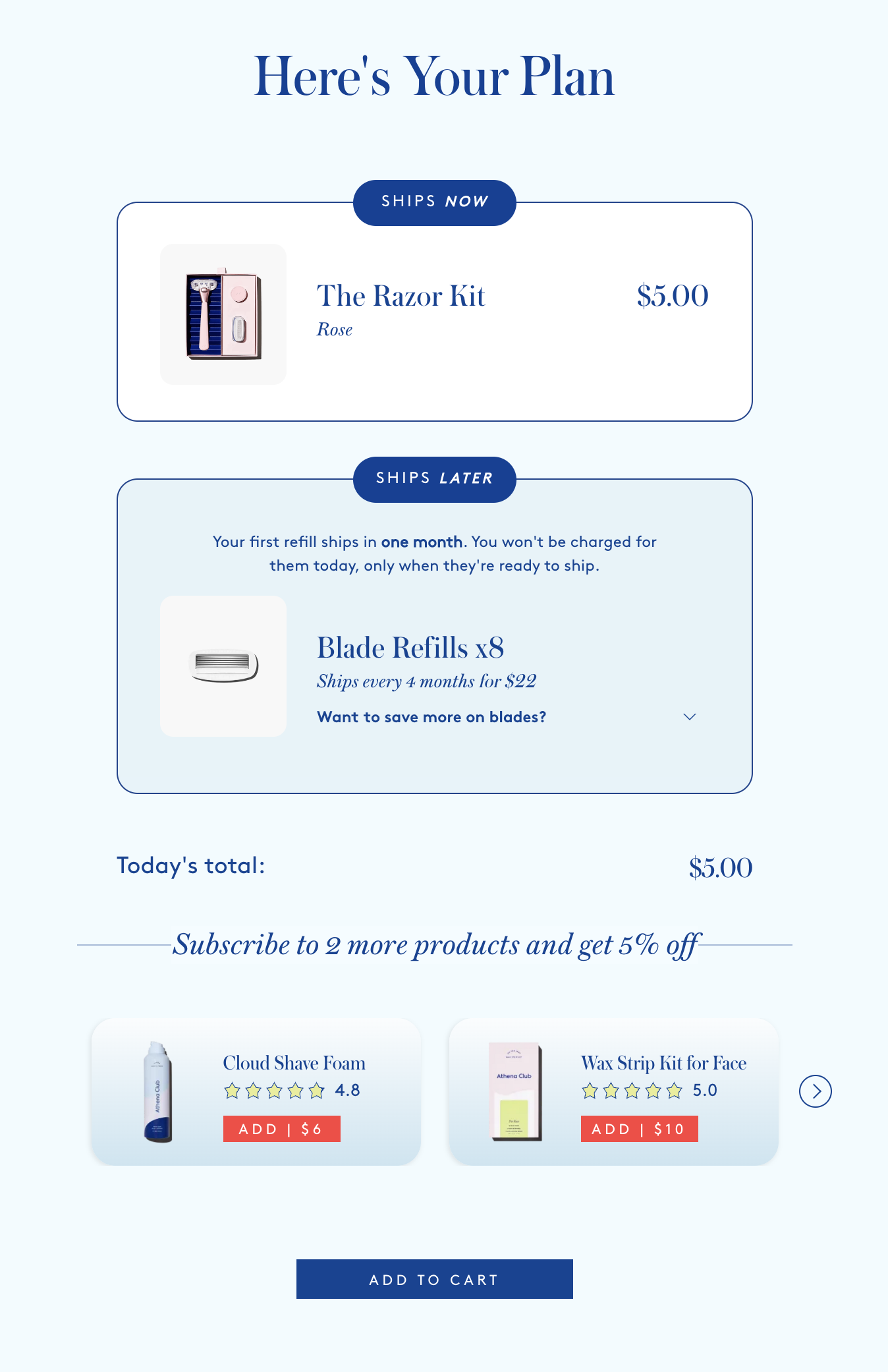 免费领取 Athena Club Razor Kit（女士剃须套装），手慢无【已过期】