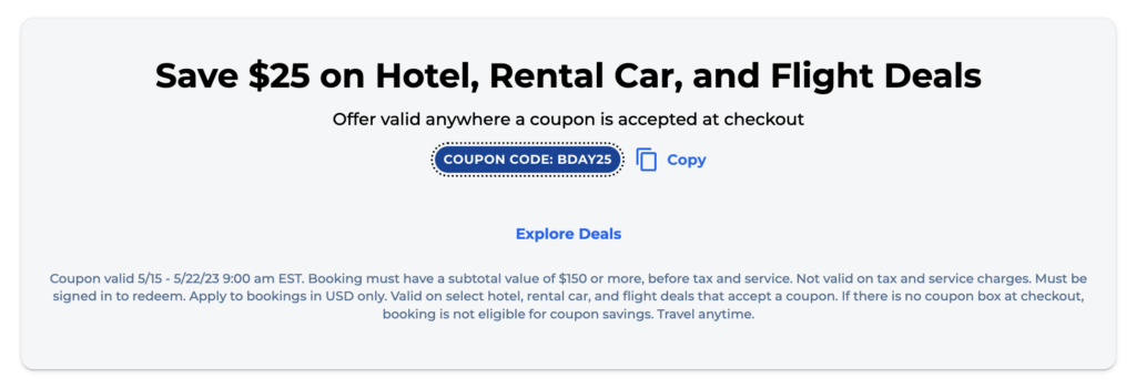 Priceline 25 周年庆：所有预订满 0 减  + 其它大量折扣