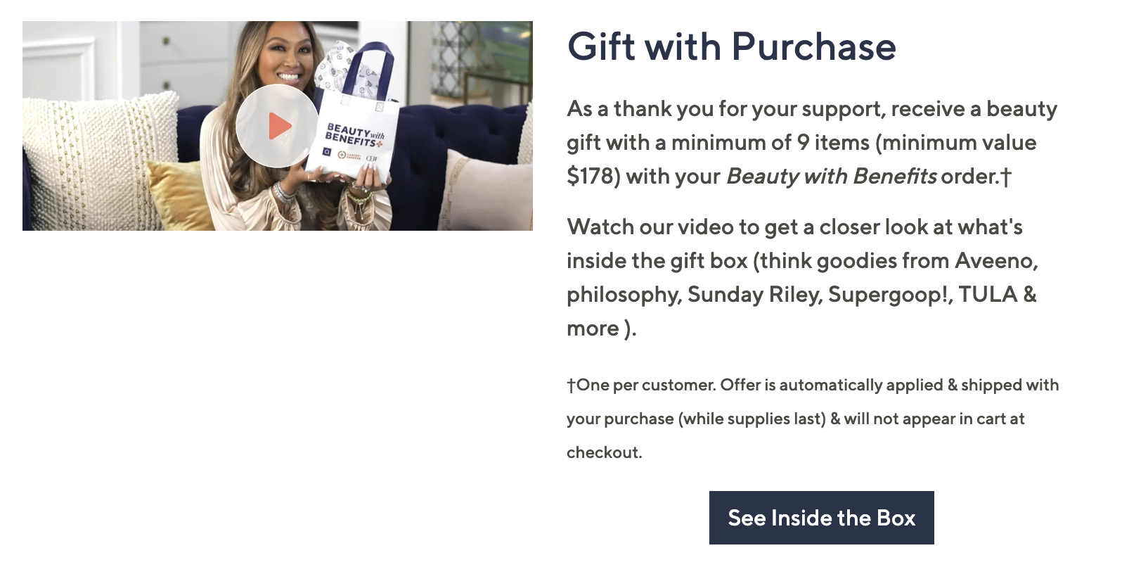 QVC 赠送免费 Beauty Bag（价值至少 8），购买任意美容护肤品即可