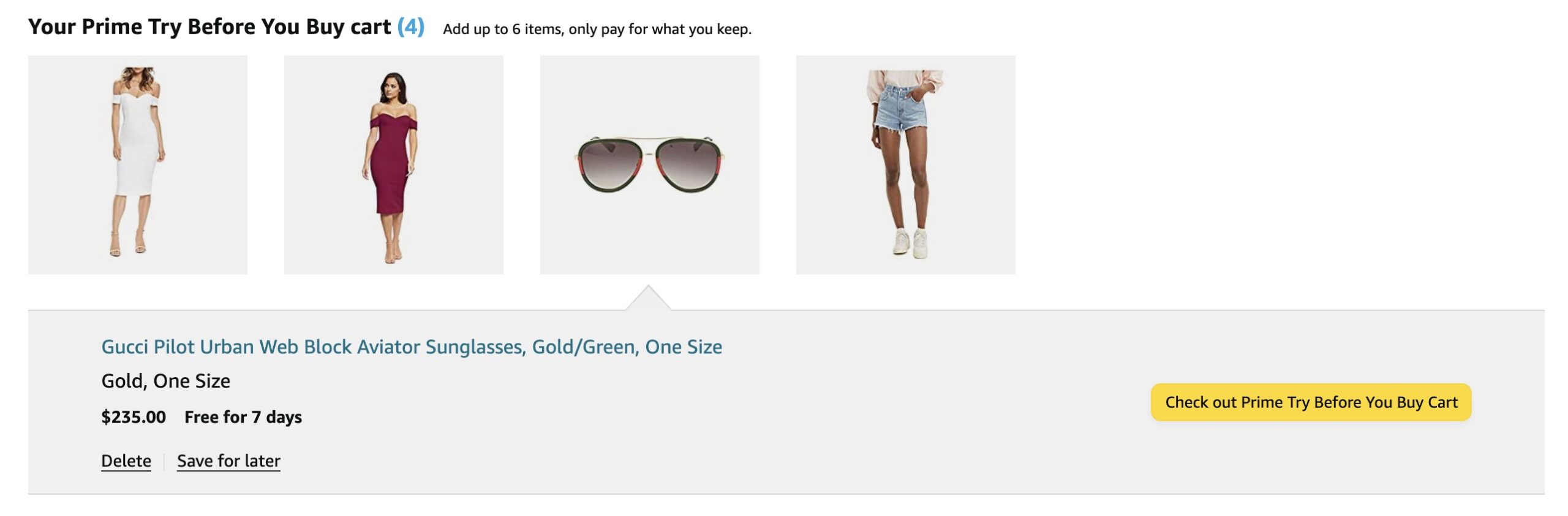 Amazon 的 Try Before You Buy 服务让你先试穿再购买，衣服鞋袜包包首饰都可以