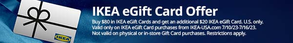 Ikea 礼卡折扣：买  送 ，最多免费拿 0【7/10：又有了】