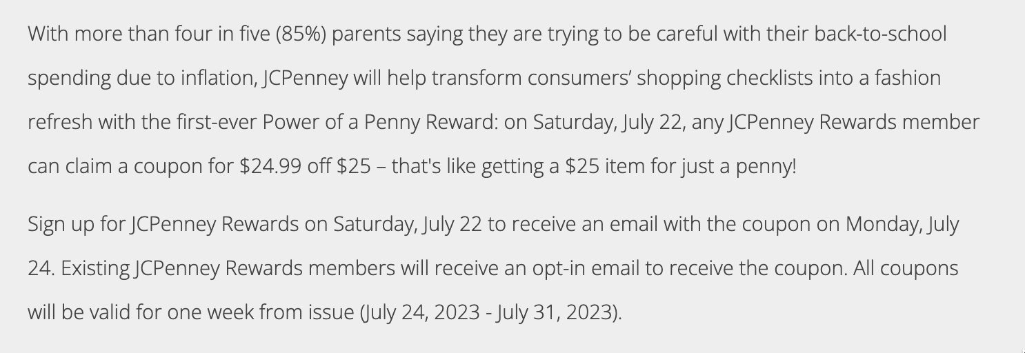 JCPenney 送钱了，满  减 .99【7/26：已陆续收到优惠券，附推荐商品】