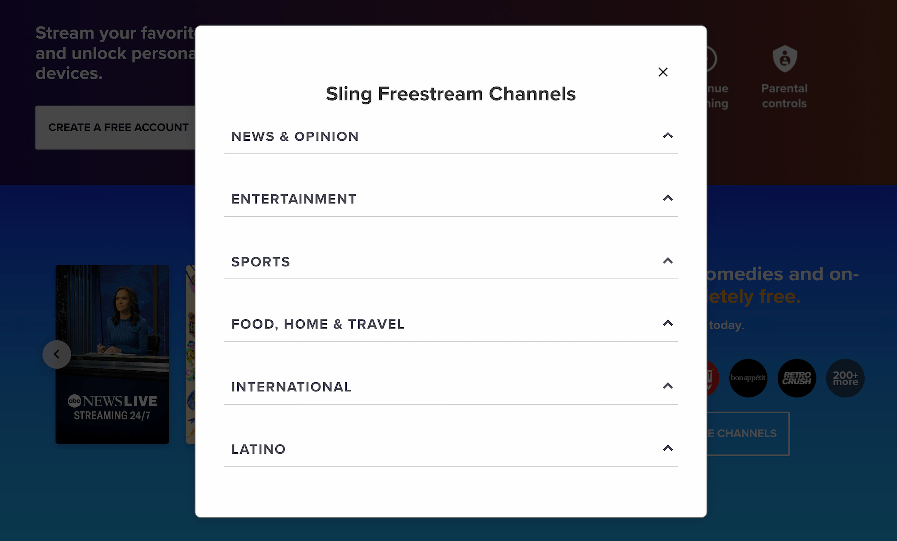 SlingTV 推出 FreeStream 套餐,终身免费!