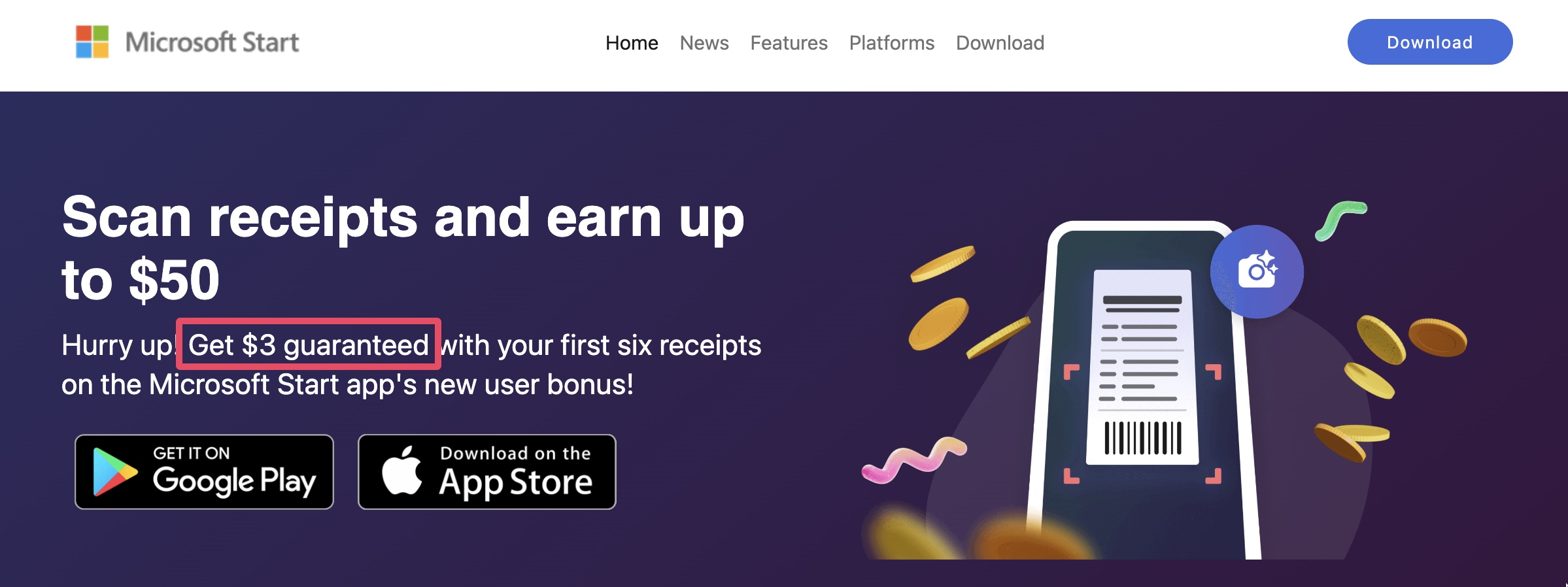 Microsoft Start App：微软的购物小票扫描 App，还有各类优惠！【注册奖励 