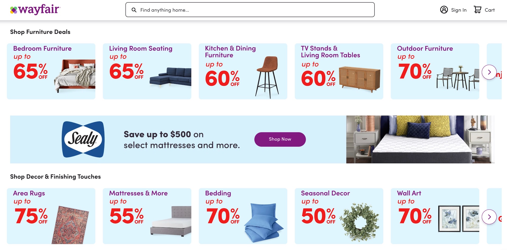 Wayfair 家居劳动节大促，最低 3 折拿下【小技巧再叠加 10% off！】