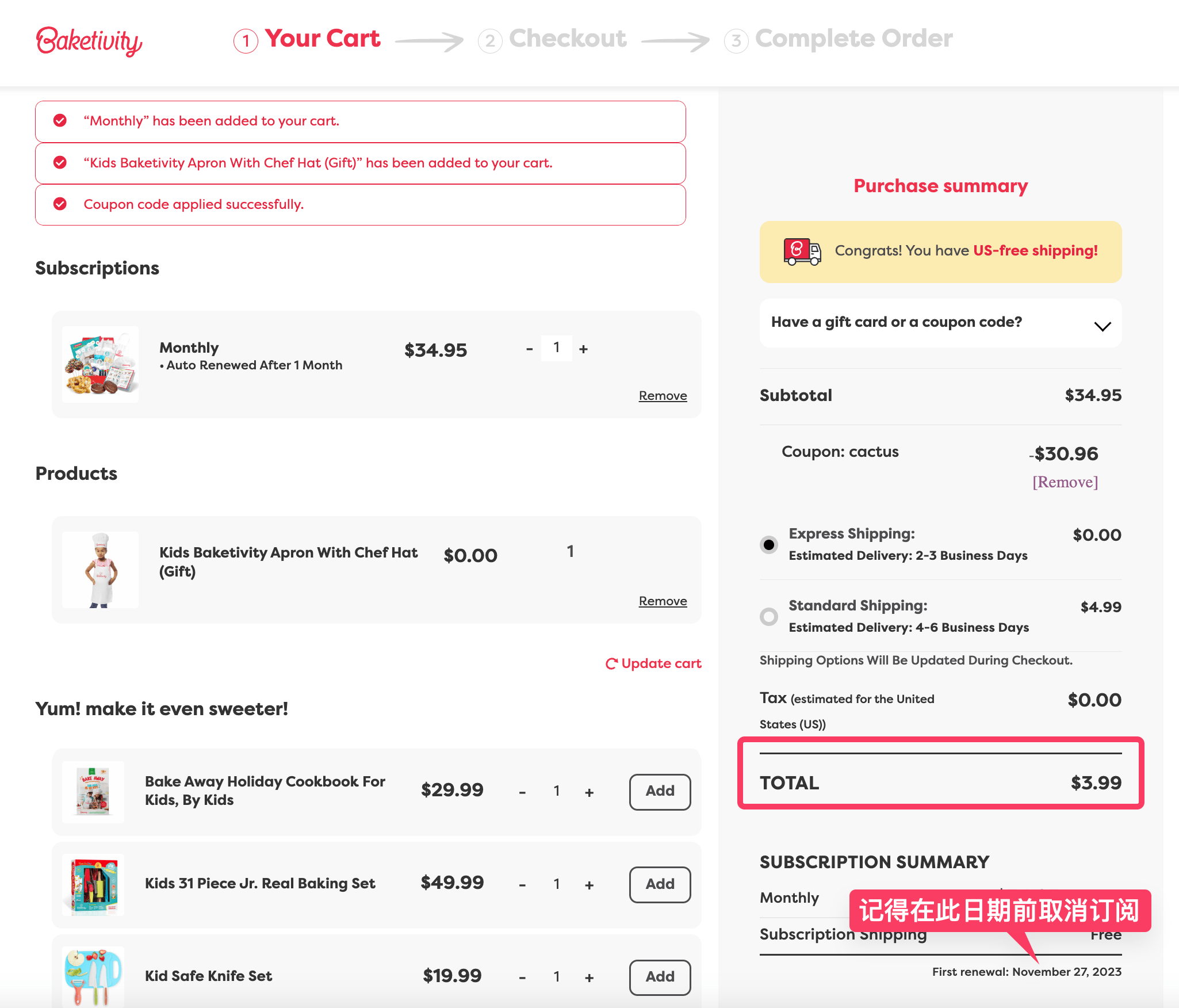 Baketivity 儿童烘焙制作套装，仅需 