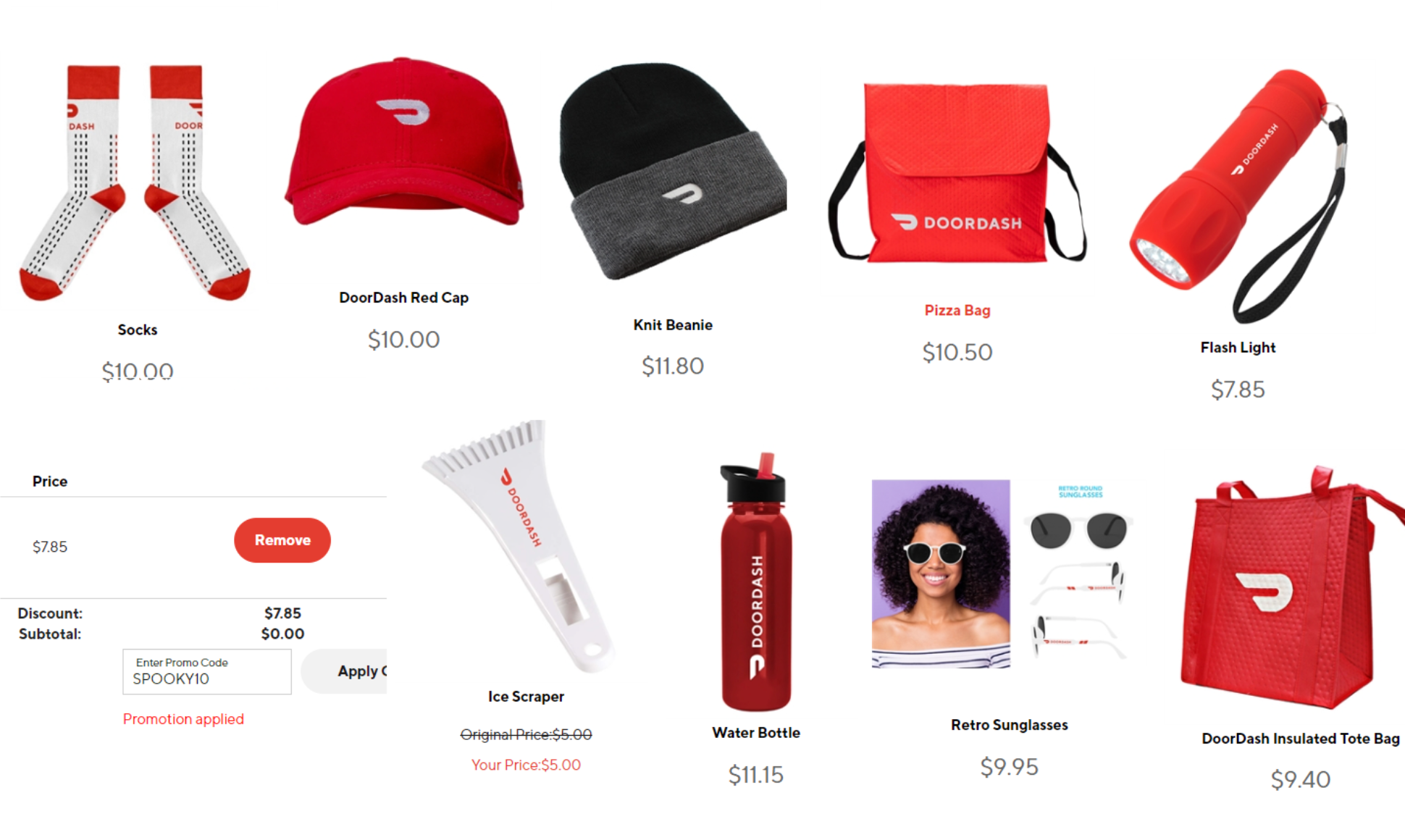 Doordash Store 小礼品/物件立减 ，低于  都免费