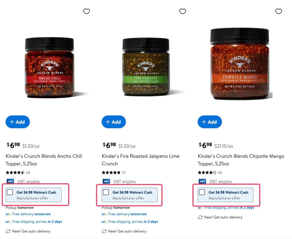 Walmart 免费 Kinder's 三瓶辣椒酱【10/12 过期】