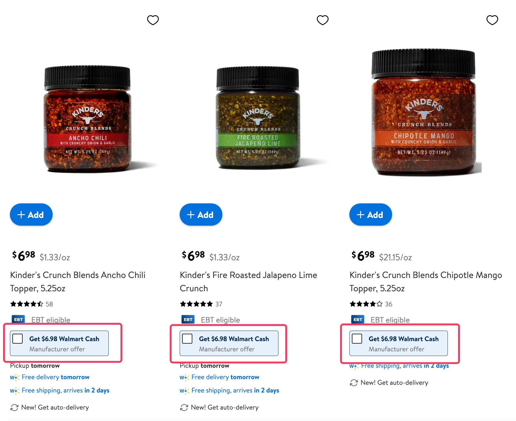 Walmart 免费 Kinder’s 三瓶辣椒酱【10/12 过期】