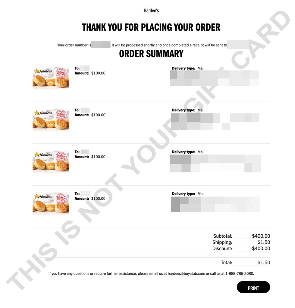 免费 0 Hardee's 礼卡【手慢无】