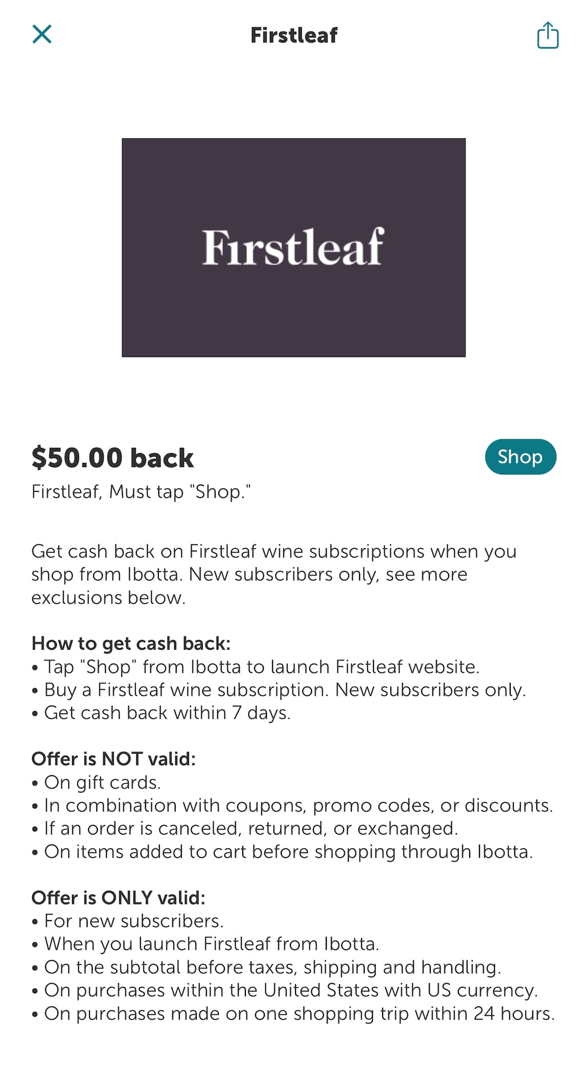 ibotta Flash Cash:FirstLeaf 返现 ,可免费领取 6 瓶红酒【12/16 更新:又有了】