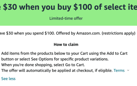 Amazon 尿布满 $100 返 $30【6/23 更新：又有了】