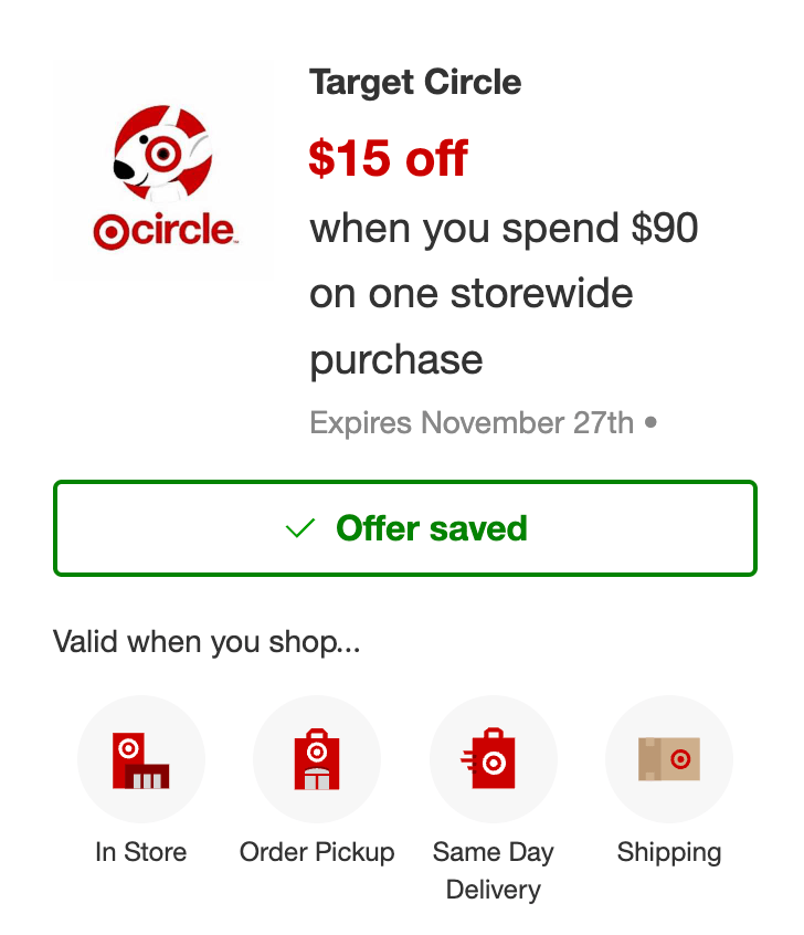 Target 黑五优惠已经开始【满  减 ，消费两次奖励 ，PS5 仅需 9.99】