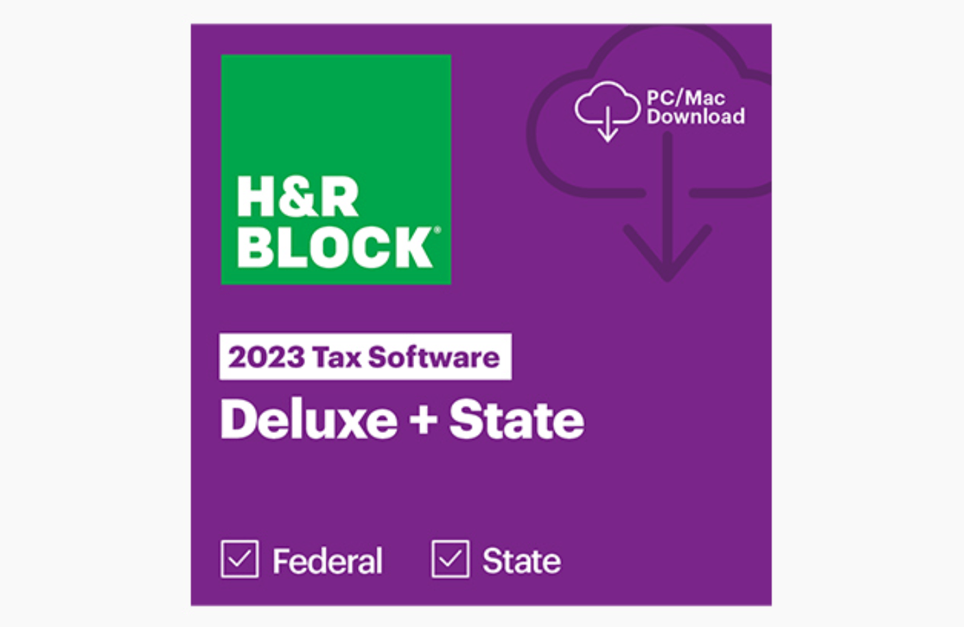 H&R Block 报税软件优惠：Deluxe Federal + State 2023 仅需 $29.99（原价 $49.99）