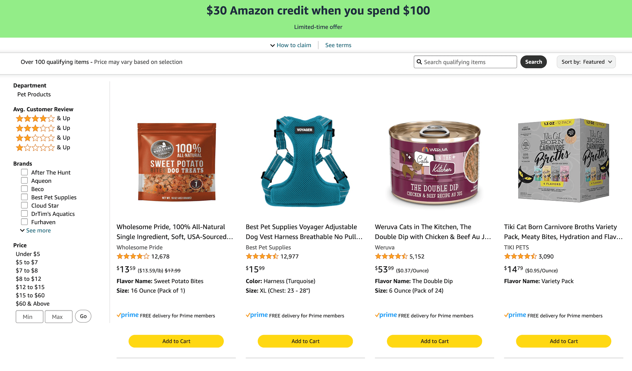Amazon 折扣：宠物用品、食物满 0 返  Amazon Credit【1/15更新：活动回归】