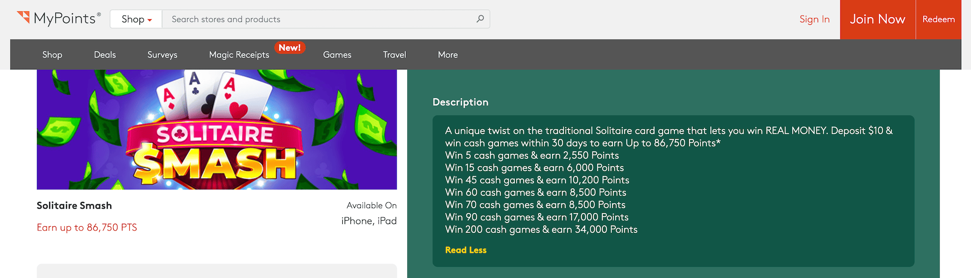 Swagbucks 玩 Solitaire Smash 倒赚 0！四个平台都可做【2/23 更新：新史高】