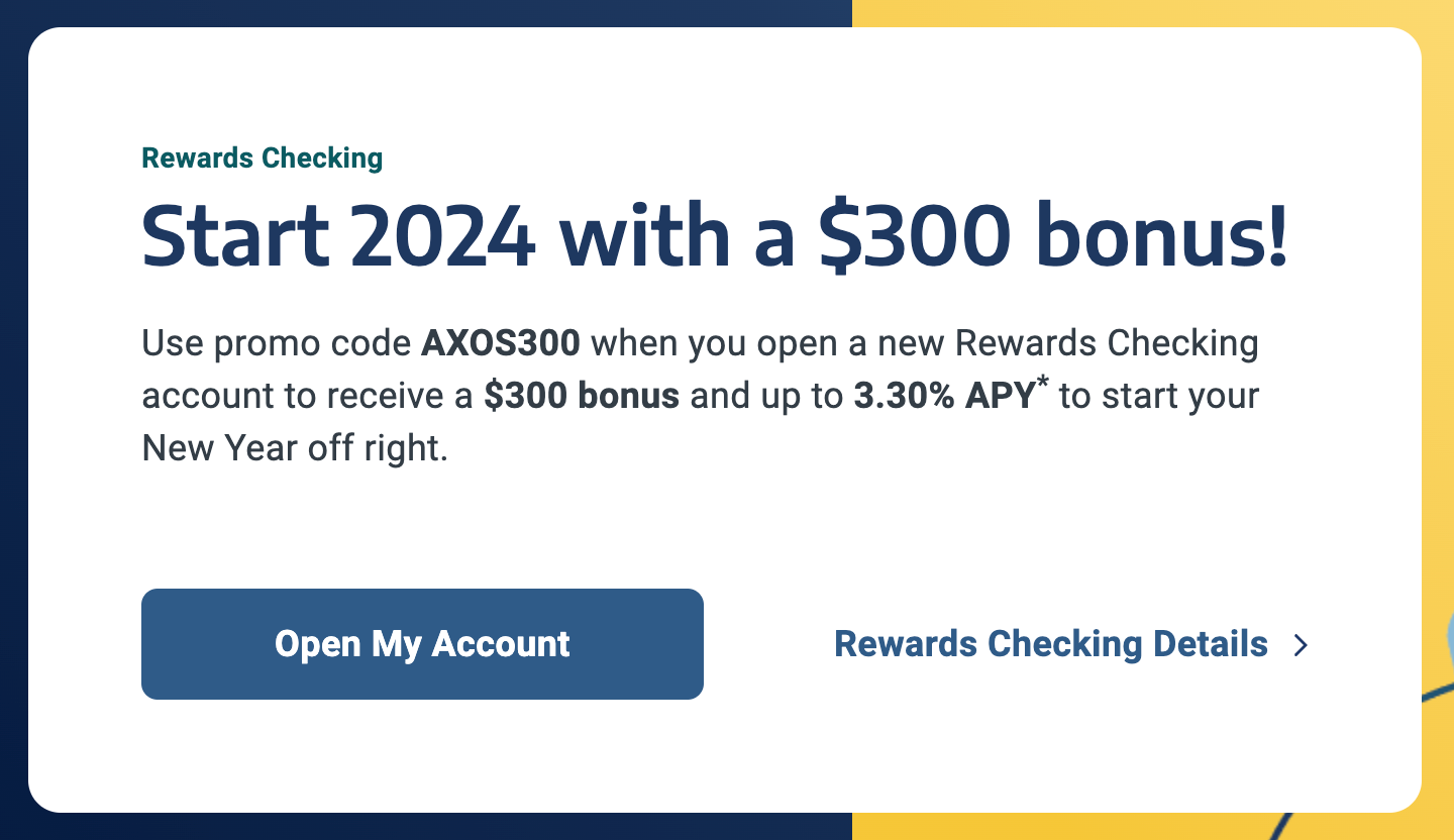 Axos Bank 开通免费 Rewards Checking 账户可获得 5 奖励【3/9 更新：奖励提高】