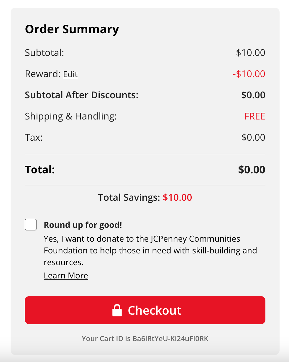 JCPenney 送满  减  CashPass Reward，注册就送，店内取货免费