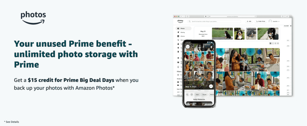 免费领取 Amazon 满 $30 减 $15，用于 Prime Day，用 Amazon Photos 备份任意照片即可【7/4：又有了】