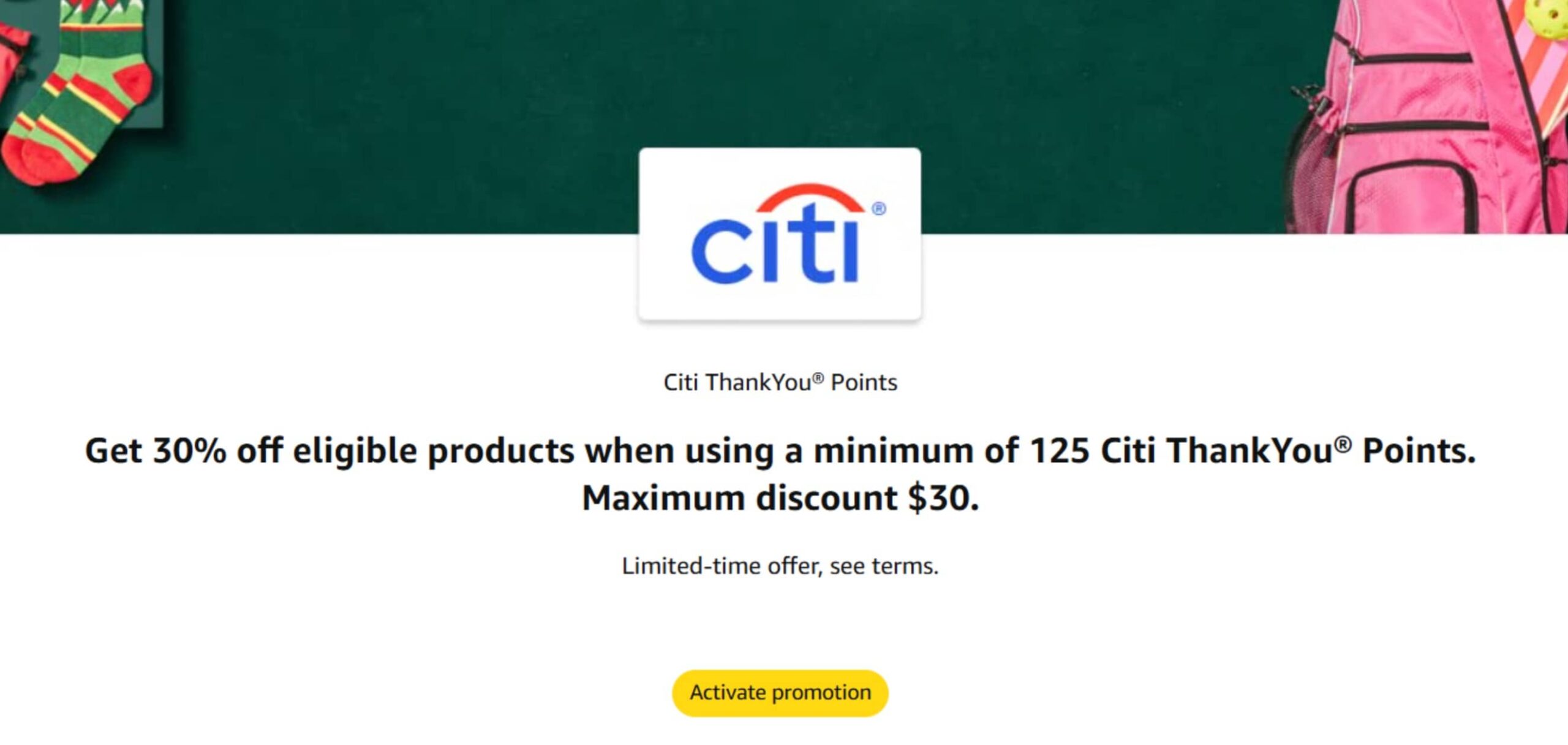 Amazon 用 Citi ThankYou 点数支付可获得 30% off 优惠【12/1：新活动！】