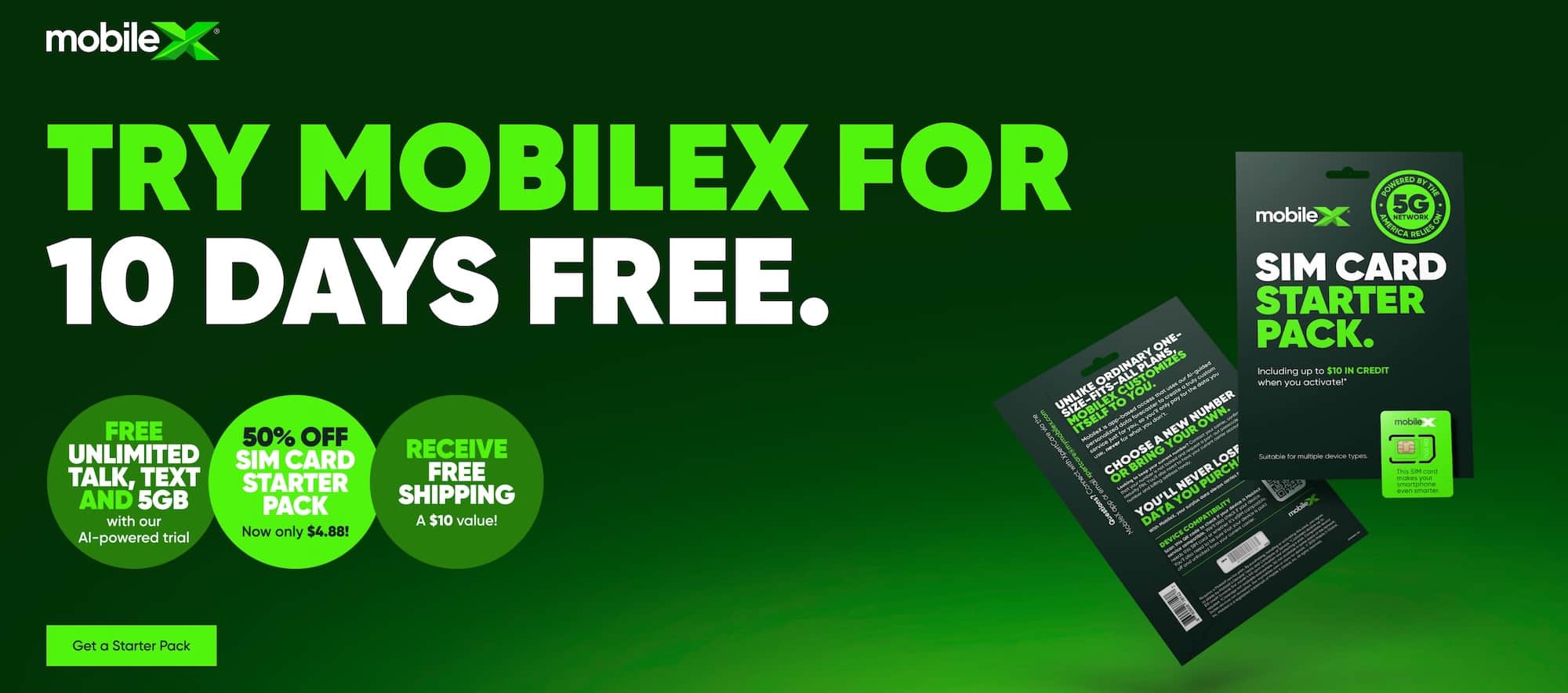 MobileX 个性化手机套餐：10 天免费体验 + 送  credit 话费奖励 + 免邮【每月 .08 起】