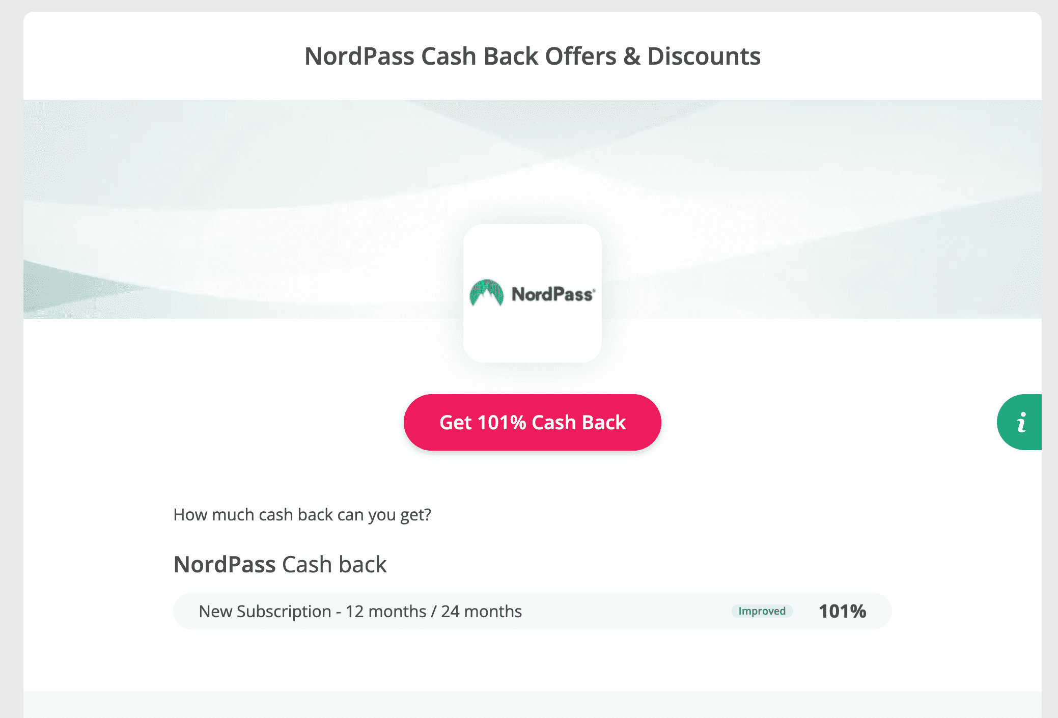 TopCashback 上购买 NordPass 密码管理器可获得 101% 返现