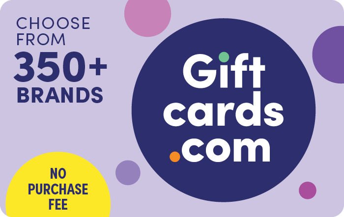 GiftCards.com 上任意礼卡满 $10 减 $5，自家礼卡九折