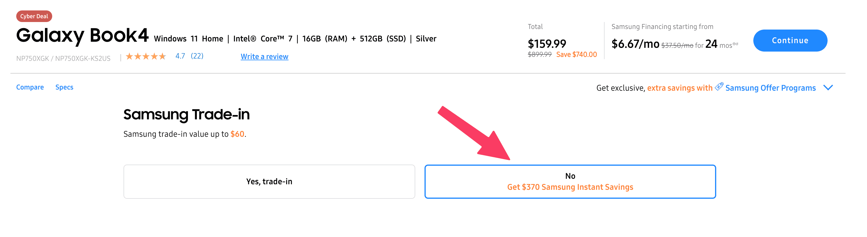 Bug 价，原价 0 仅需 9：Samsung Galaxy Book4 笔记本
