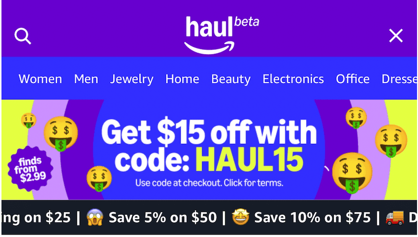 Amazon 推出全新线上低价商店 Haul【4/3：电脑版推出，多重折扣叠加】