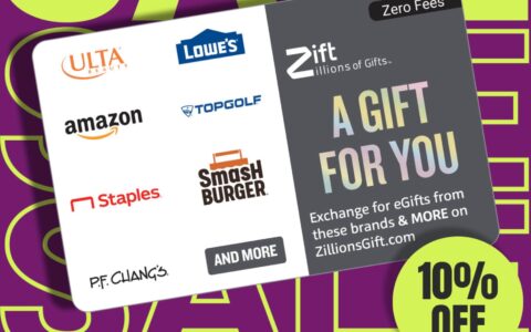 TheGiftCardShop 礼卡 9 折（包括 Amazon），叠加信用卡再返 5%