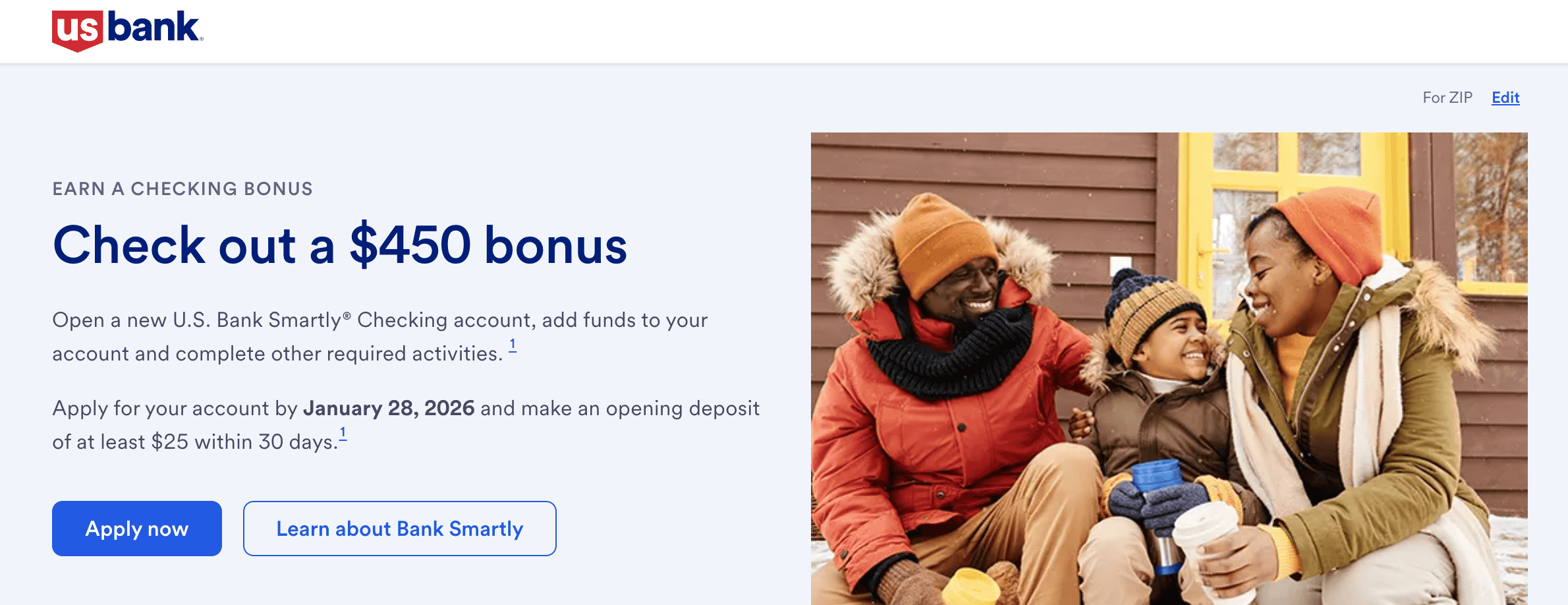 U.S. Bank Checking 账户开户奖励提高至 0【11/26：新开户奖励】