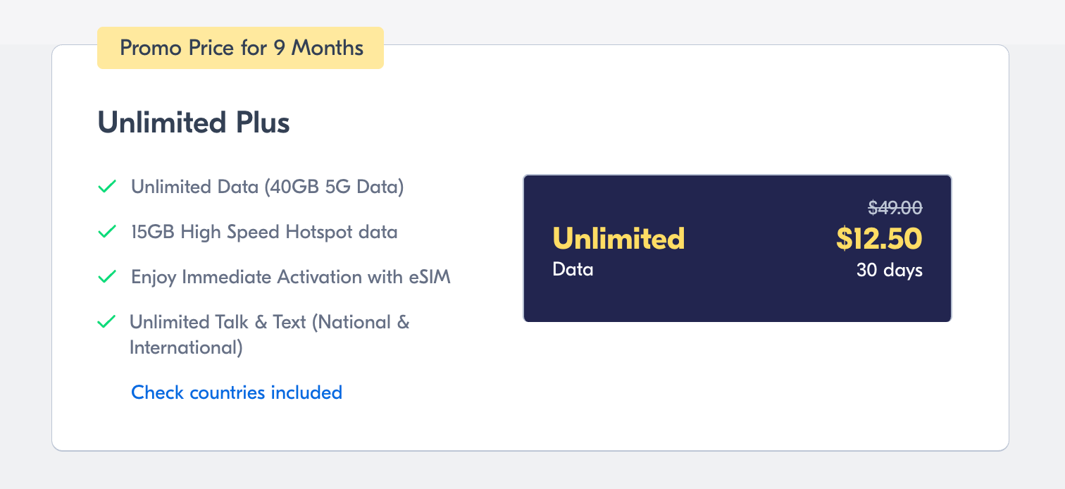 Lyca Mobile 新用户 9 个月无限套餐月付仅 .25/月，立省 75%
