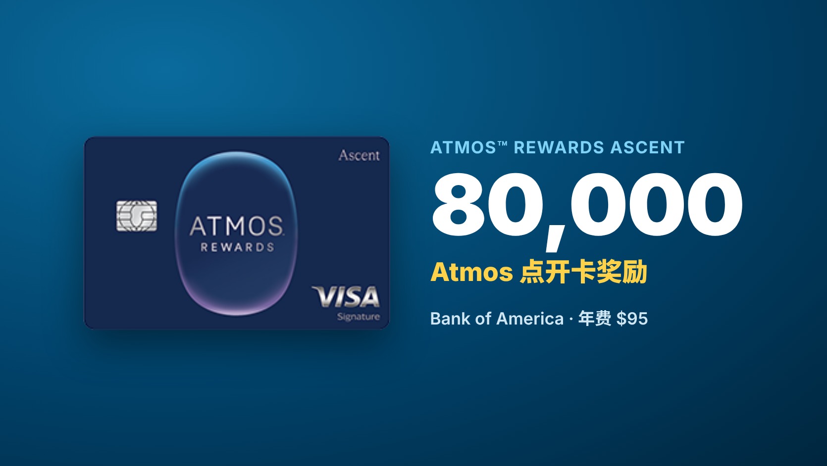 Atmos Rewards Ascent 信用卡 80,000 点开卡奖励